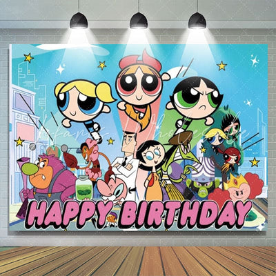 Backdrop Powerpuff Girl  Birthday Party