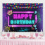 Glitter Neon Graffiti Happy Birthday Backdrop (x1u)