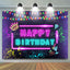 Glitter Neon Graffiti Happy Birthday Backdrop (x1u)