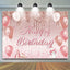 Glitter Pink Balloons Gift Happy Birthday Backdrop (x1u)