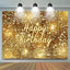 Gold Sequins Sparkle Happy Birthday Party Backdrop (x1u)