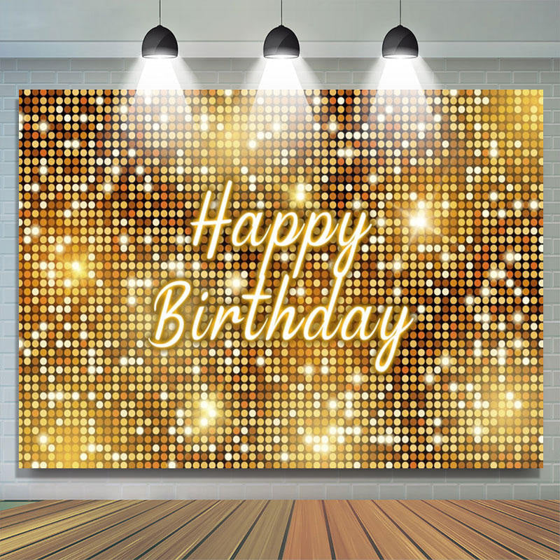 Gold Sequins Sparkle Happy Birthday Party Backdrop (x1u)