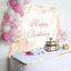 Golden Floral Lines Light Pink Birthday Backdrop (x1u)