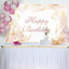 Golden Floral Lines Light Pink Birthday Backdrop (x1u)