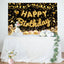 Golden Ribbons Balloons Birthday Backdrop (x1u)