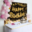 Golden Ribbons Balloons Birthday Backdrop (x1u)