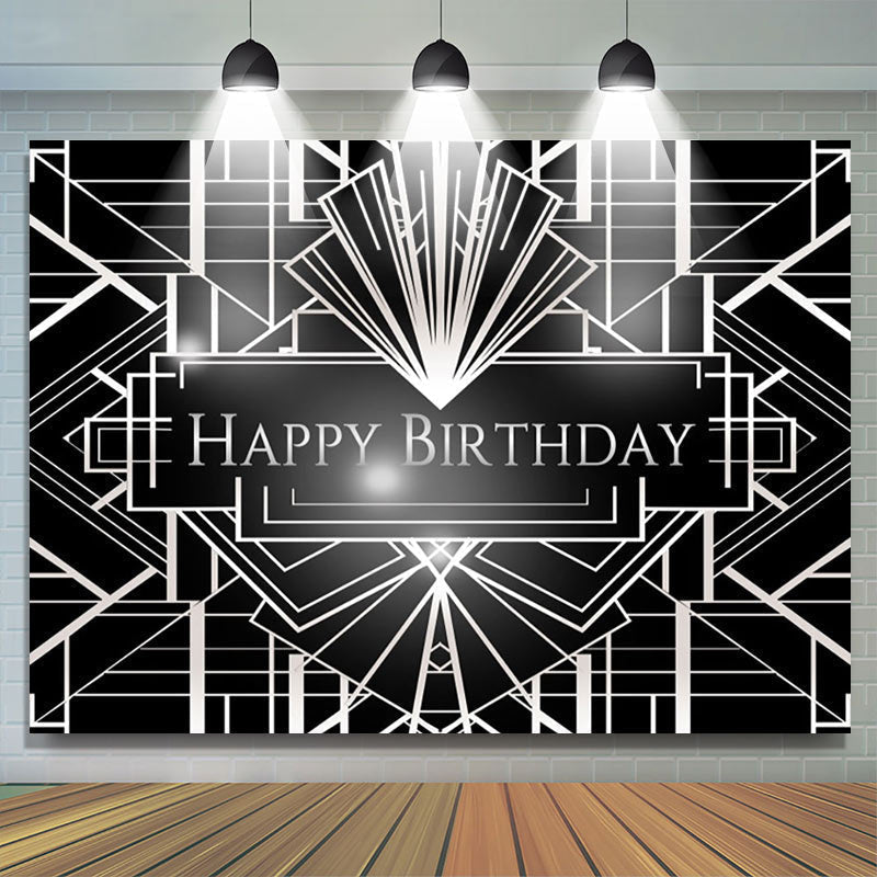 Great Gatsby Sliver Geometric Birthday Backdrop (x1u)