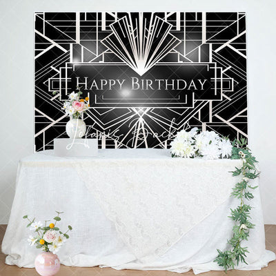 Great Gatsby Sliver Geometric Birthday Backdrop (x1u)