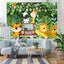 Safari Jungle Animals and Green Leaves Backdrops (x1u)