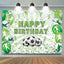 Green Soccer Themed Happy Birthday Party Backdrop (x1u)