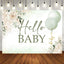 Floral Balloon Hello Baby Shower Backdrop (x1u)