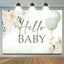 Floral Balloon Hello Baby Shower Backdrop (x1u)