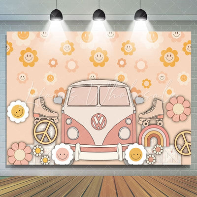 Backdrop Groovy Flower Bus Roller