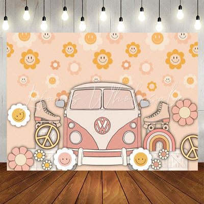 Backdrop Groovy Flower Bus Roller