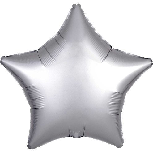 Star Silver Satin Balloon Foil 18"
