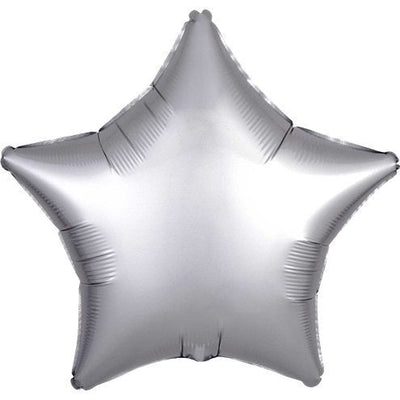 Star Silver Satin Balloon Foil 18"