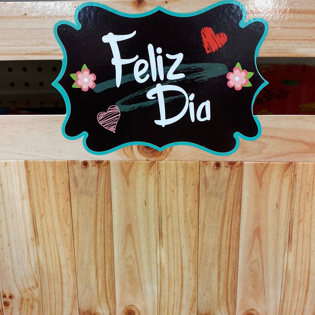 CAJA MADERA FELIZ DIA (abierta)