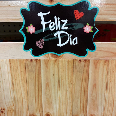 CAJA MADERA FELIZ DIA (abierta)