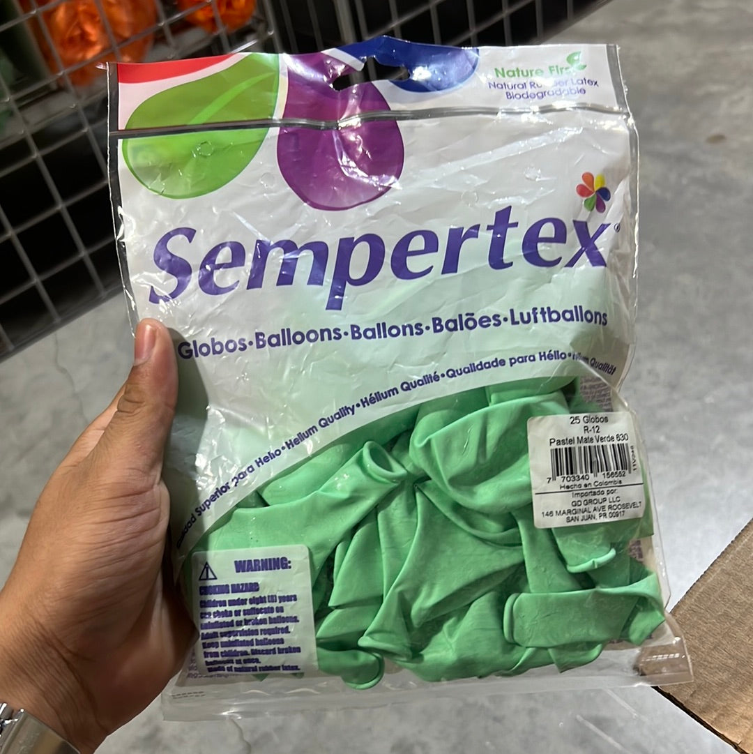 Globo Pastel Mate Verde 12”