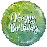Balloon 18” Birthday Green leaves