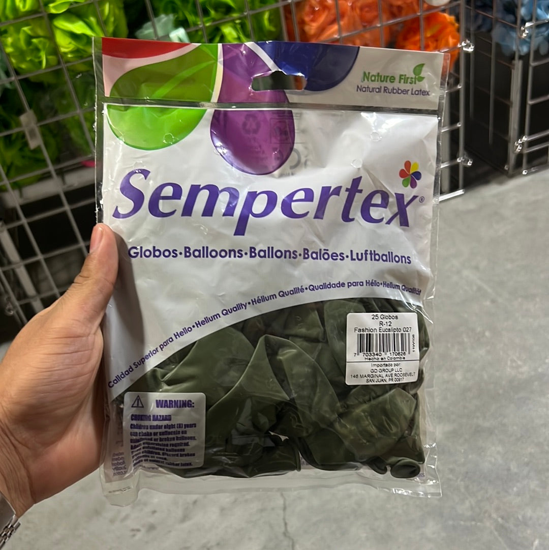 Globo Sempertex 12” (25u) - Fashion Eucalipto 027