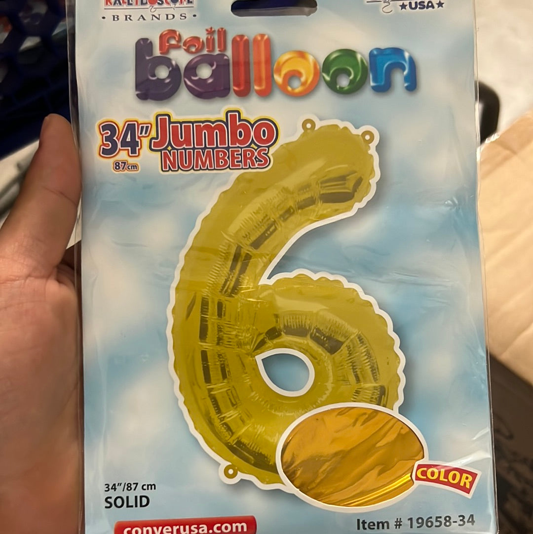 Globo Jumbo “#6” GoldShape