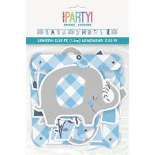 Banner "Baby Shower" Blue Elephant (x1u)