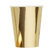 Vasos Dorado Metalico 12oz (x8u)