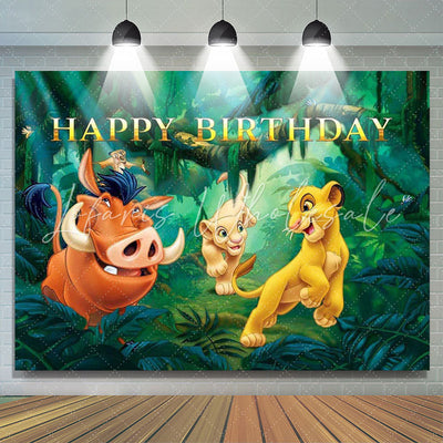 Jungle Safari Lion King Happy Birthday Backdrop (x1u)