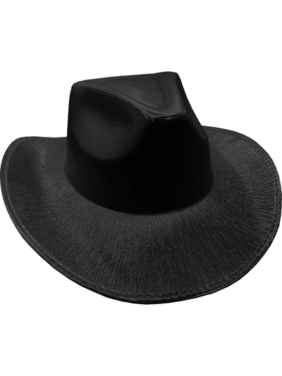 Adult's Black Holographic Cowboy Hat Costume Accessory