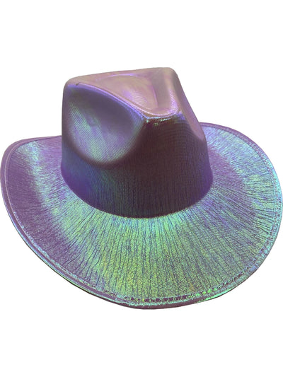 Adult's Purple Holographic Cowboy Hat Costume Accessory