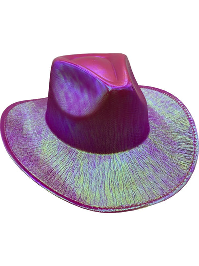 Adult's Rose Red Holographic Cowboy Hat Costume Accessory