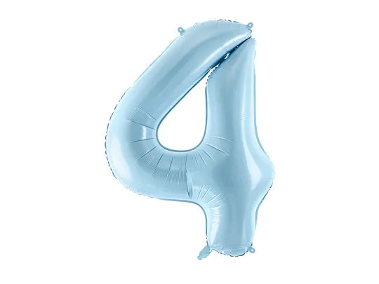 Foil Balloon Number 4 Light Blue (86cm)