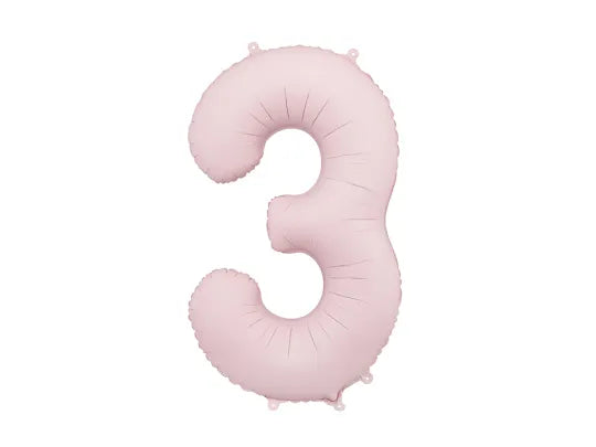 Foil Balloon Number 3 Light Pink (86cm)
