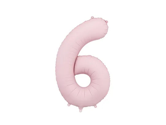 Foil Balloon Number 6 Light Pink (86cm)