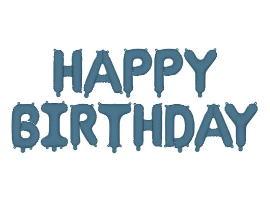 Foil Balloon Happy Birthday Navy Blue (340x35cm)