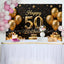 Happy 50th Birthday Backdrop Black and Gold (x1u)