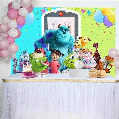 Monsters Inc Sully Mike and friends Happy Birthday Backdrop (x1u)