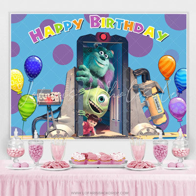 Monsters Inc Happy Birthday Backdrop (x1u)