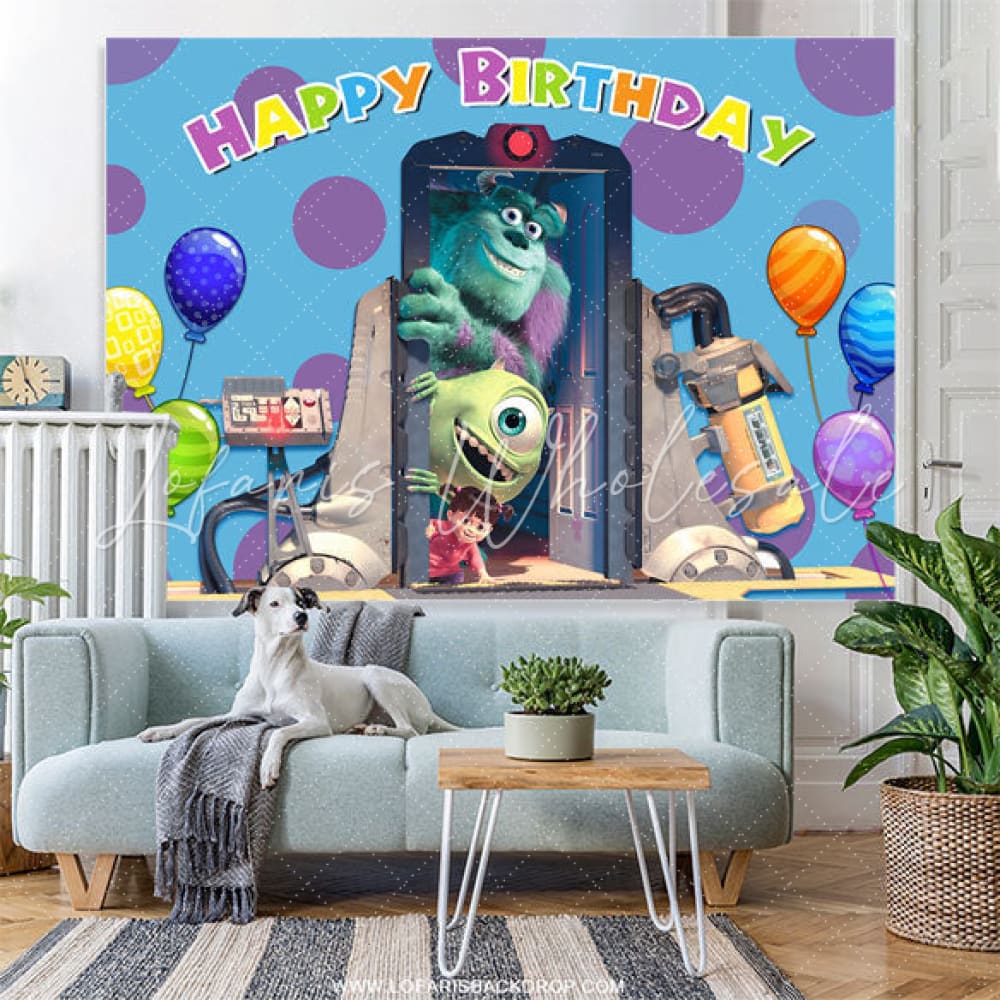 Monsters Inc Happy Birthday Backdrop (x1u)