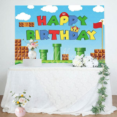 Super Mario Happy Birthday Backdrop (x1u)