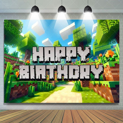 Minecraft Birthday Party Backdrop (x1u)