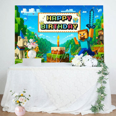 Minecraft Happy Birthday Backdrop (x1u)