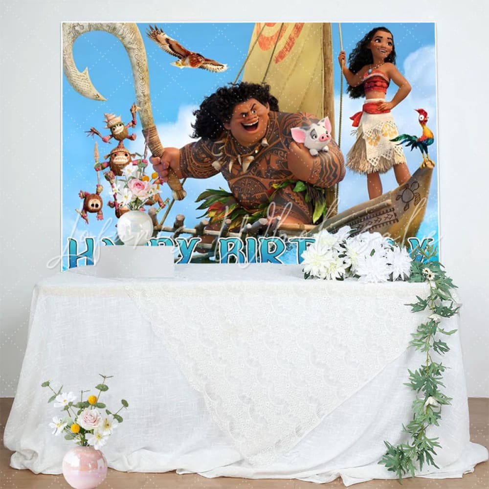 Moana Happy Birthday Backdrop (x1u)