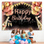 Pink and Golden Balloons Glitter Birthday Backdrop (x1u)