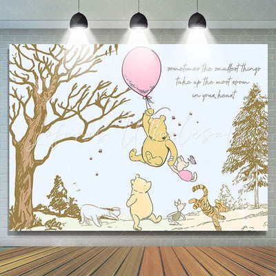 Backdrop Winnie the Pooh Pink World