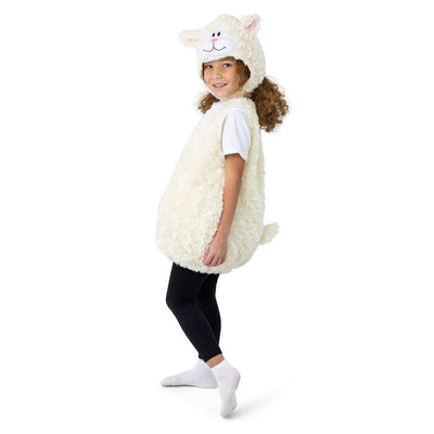 Beige Lamb Plush Romper & Hood Costume Set - T2