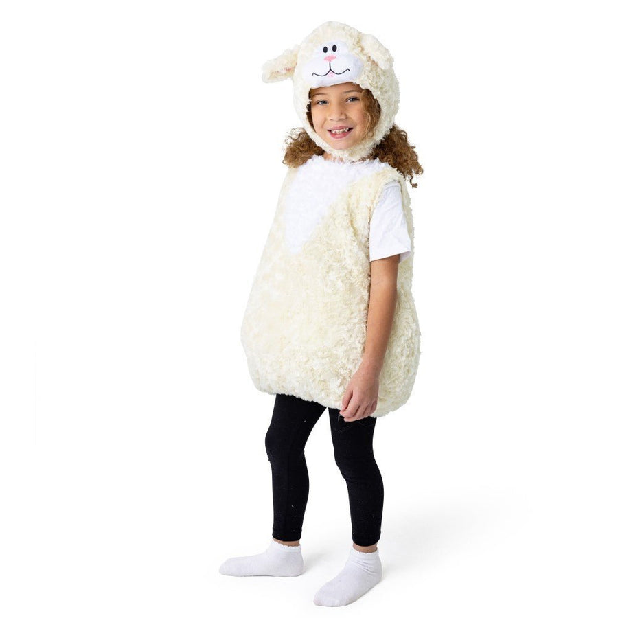 Beige Lamb Plush Romper & Hood Costume Set - T2