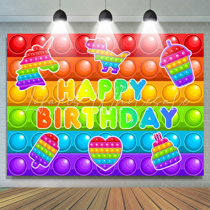 Pop It Colorful "Happy Birthday" Backdrop