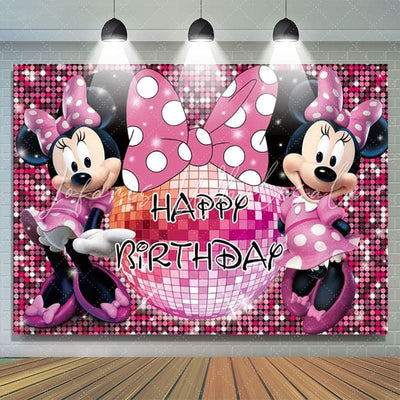 Backdrop Minnie Mouse Princess Pink